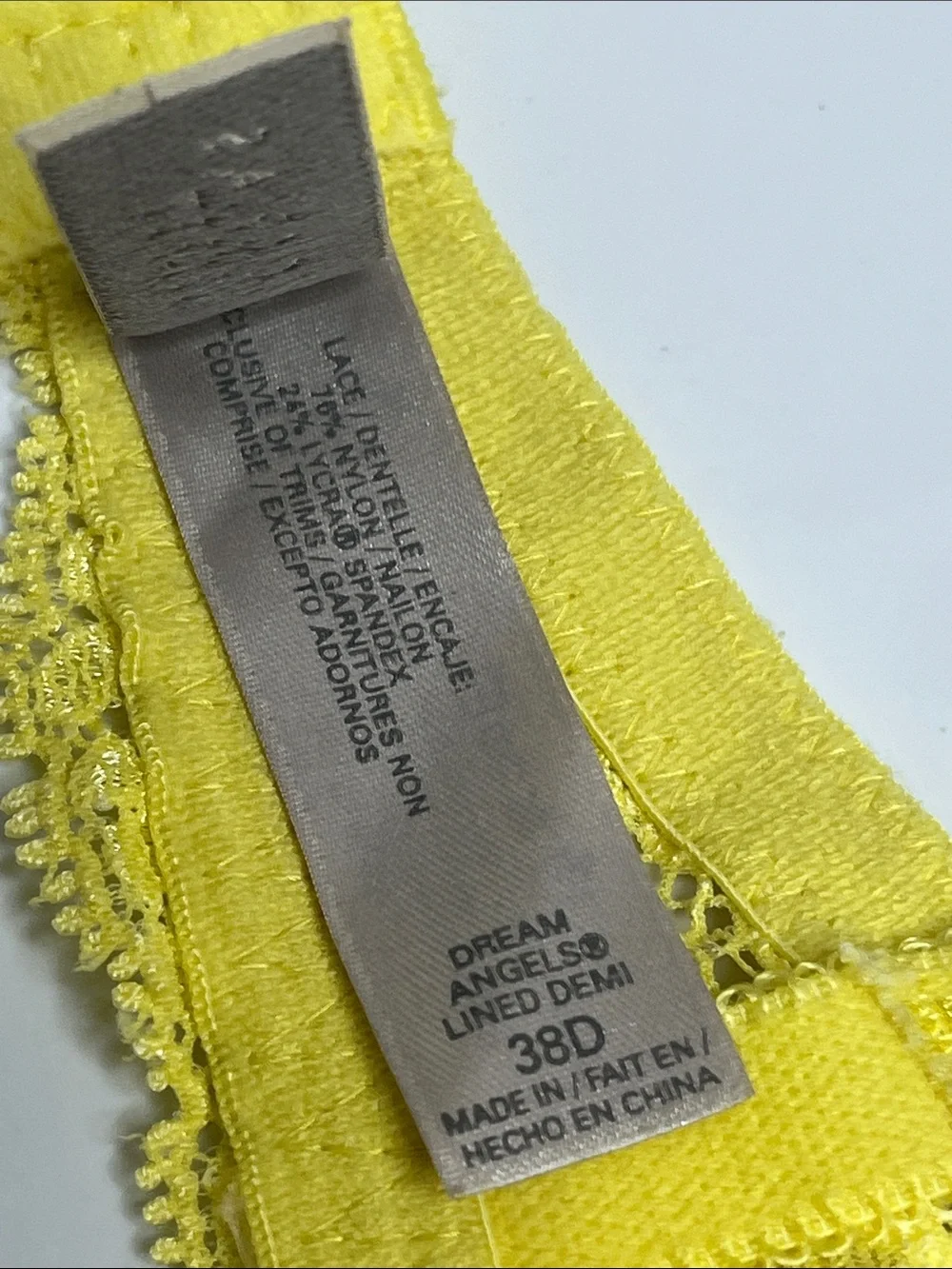 Victorias Secret Lace  Underwire Bra - Yellow